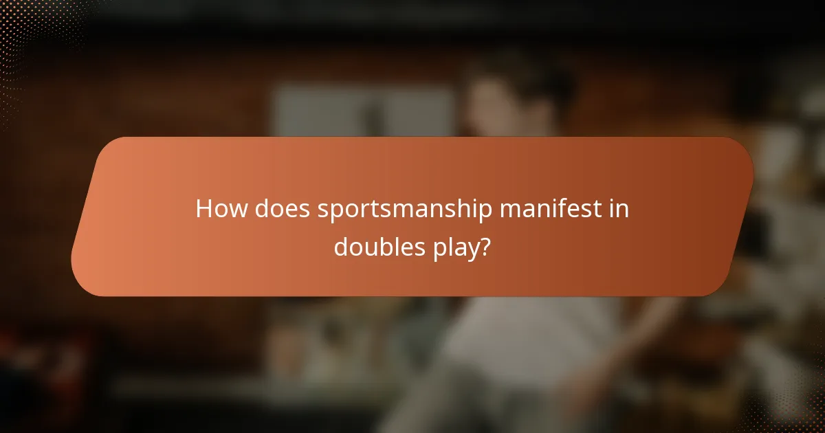 How does sportsmanship manifest in doubles play?