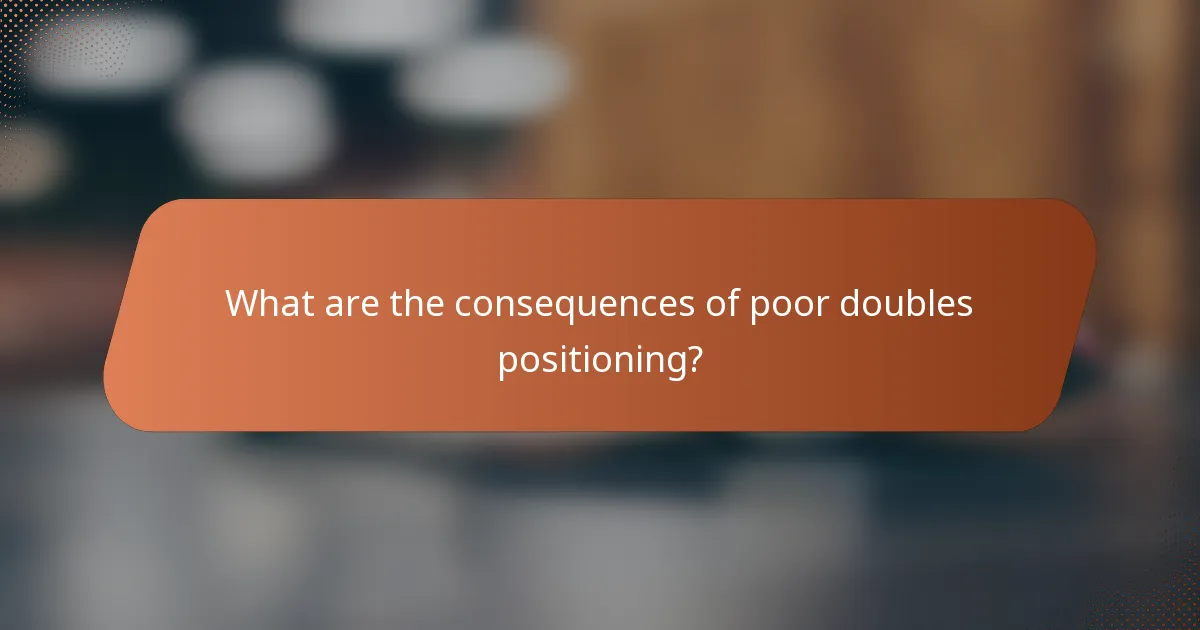 What are the consequences of poor doubles positioning?