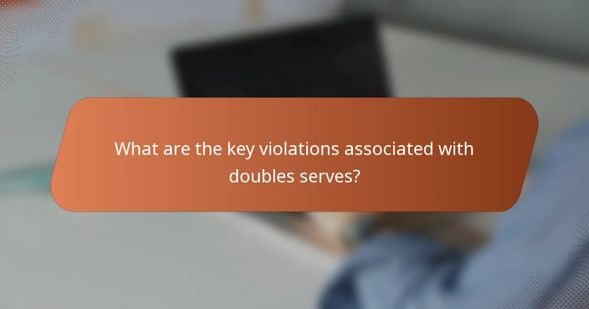 What are the key violations associated with doubles serves?