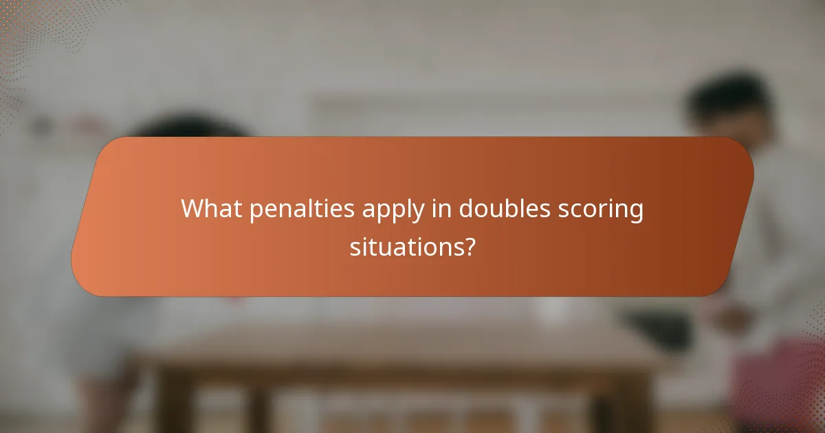 What penalties apply in doubles scoring situations?